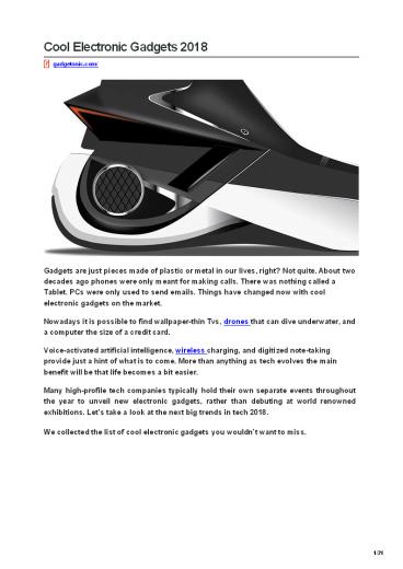 Cool Electronic Gadgets 2018
