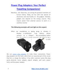 Power Plug Adapters: Your Perfect Travelling Companions!