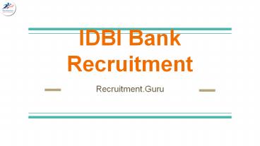 IDBI Bank Recruitment