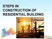 Steps in construction of residential building