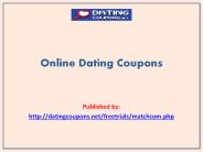 Online Dating Coupons