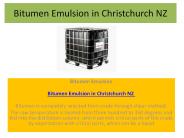 Bitumen Emulsion in Christchurch NZ
