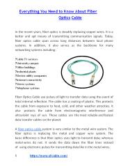 Everything You Need to Know About Fiber Optics Cable