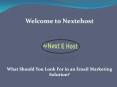 best email marketing solutions, Email marketing solutions- Nextehost PowerPoint PPT Presentation