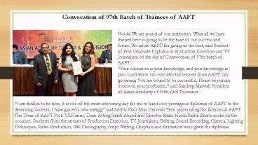 Convocation of 97th Batch of Trainees of AAFT