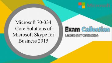 70-334 Examcollection