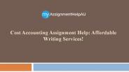 Cost Accounting Assignment Help: Affordable Writing Services!