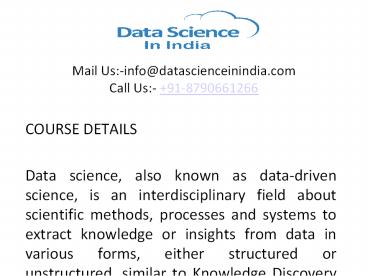 DATA SCIENCE Training In Hyderabad