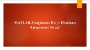 MATLAB Assignment Help Eliminate Assignment Stress
