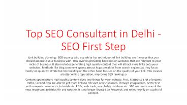 Top SEO Consultant in Delhi - SEO First Step