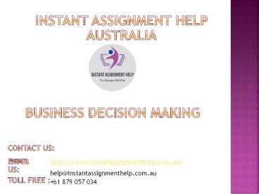 Sample PPT on Business Decision Making
