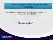 Global Syngas Market 2016- 2020; Market Trend, Future Analysis, Business and Profit Opportunities.