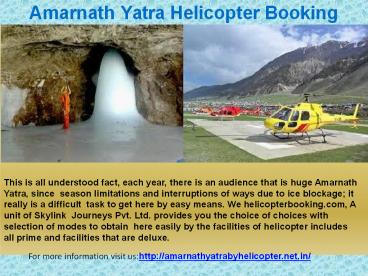 amarnath yatra helicopter booking