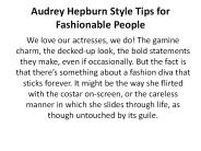Audrey Hepburn Style Tips For Fashionable People