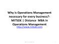Why is Operations Management necessary for every business? PowerPoint PPT Presentation