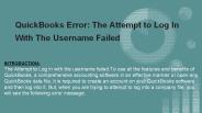 QuickBooks Error: The Attempt to Log In With The Username Failed