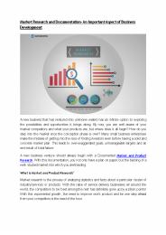 Market Research and Documentation