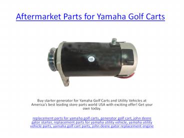 Yamaha Utility Vehicle Starter Generator