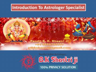 Introduction To Astrologer Specialist