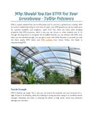 Why Should You Use ETFE For Your Greenhouse