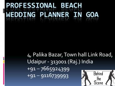 Professional Beach Wedding Planner in Goa