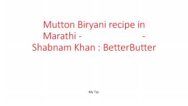 Mutton Biryani recipe in Marathi - मटण बिर्याणी  - Shabnam Khan : BetterButter