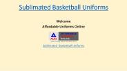 Sublimated Basketball Uniforms (1)