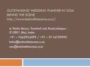 Outstanding wedding planner in Goa behind the scene