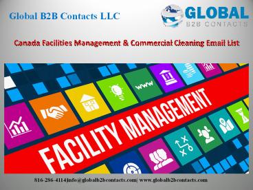 Canada Facilities Management & Commercial Cleaning Email List