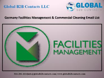 Germany Facilities Management & Commercial Cleaning Email List