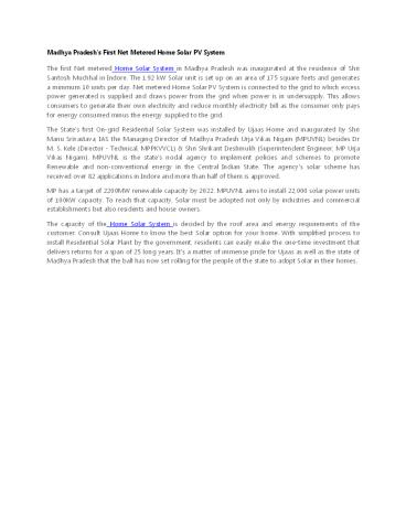 Home Solar PV System