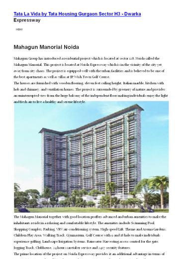 Mahagun Manorial Resale