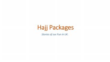 Hajj Packages UK