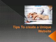 Tips To create a unique Website