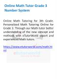 Online Math Tutor Grade 3 Number System PowerPoint PPT Presentation