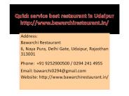 Quick service best restaurant in Udaipur