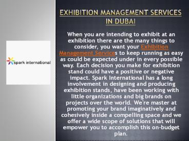 Exhibition Management Services in Dubai