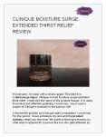Clinique Moisture Surge Extended Thirst Relief Review PowerPoint PPT Presentation