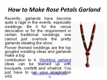 How to Make Rose Petals Garland
