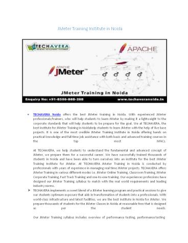 JMeter Training in Noida & JMeter Training Institute in Noida