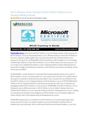 MCSA Windows Server Training in Noida