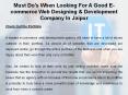 Must Do's When Looking for a Good E-Commerce Web Designing & Development Company in Jaipur PowerPoint PPT Presentation