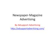 Newspaper-Magazine Advertising | Ad Support