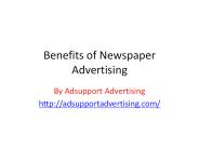 Benefits of Newspaper Advertising | Ad Support