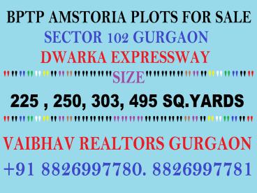Bptp Amstoria Plots LUTYENS PARK Plots Resale 2727 Sq.ft  Dwarka Expressway Gurgaon Haryana