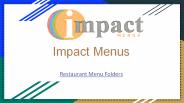 Restaurant Menu Folders | Impact Menus