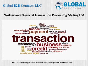 Switzerland Financial Transaction Processing Mailing List