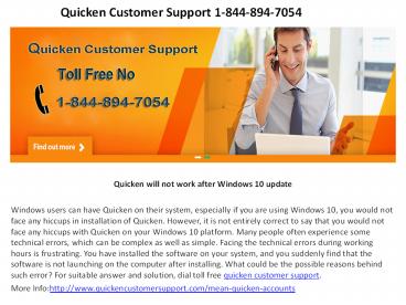 quicken toll free num