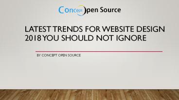 Latest trends fro website design