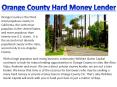 Orange County Hard Money Lender PowerPoint PPT Presentation